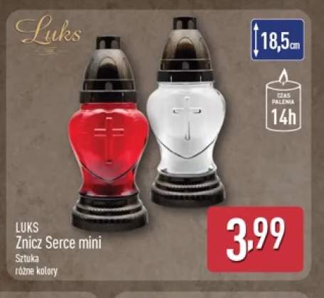 Znicz Serce mini Luks