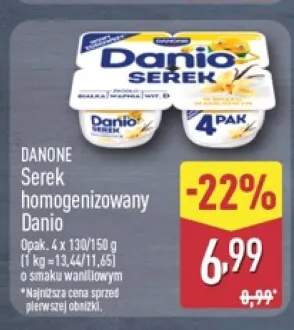 Serek homogenizowany o smaku waniliowym 4-pak Danio