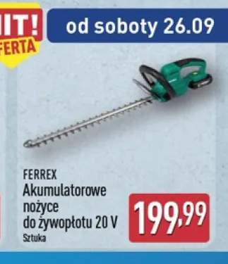 Akumulatorowe nożyce do żywopłotu Ferrex
