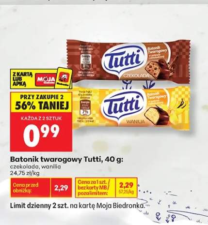 Batonik twarogowy Tutti czekolada +1 wariant