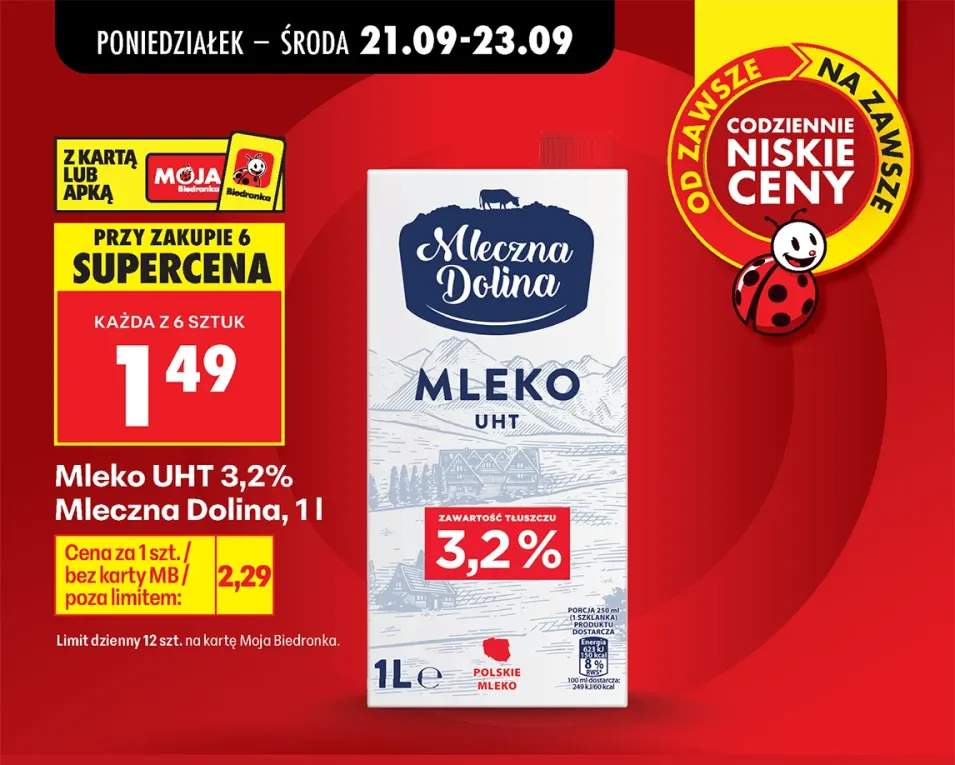 Mleko UHT Mleczna Dolina 3,2%