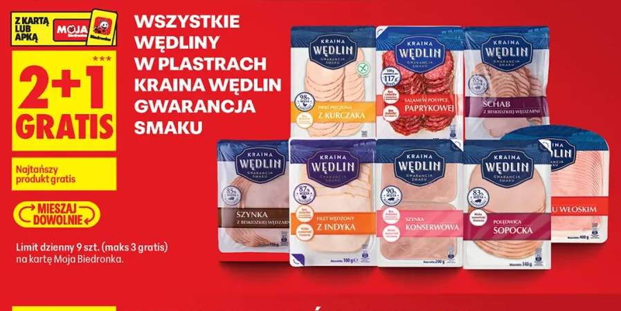 Wędliny w plastrach Kraina Wędlin Gwarancja Smaku +8 wariantów