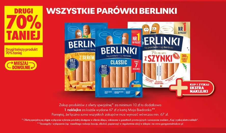 Parówki Berlinki z serem +3 warianty
