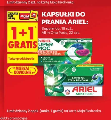 Kapsułki do prania Ariel Supermoc +1 wariant