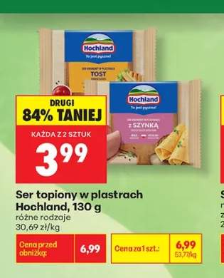 Ser topiony w plastrach Hochland tost +1 wariant