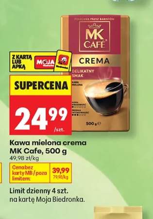 Kawa mielona crema MK Cafe
