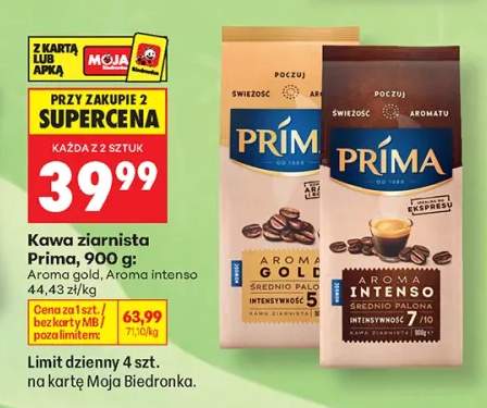 Kawa ziarnista Prima Aroma gold +1 wariant