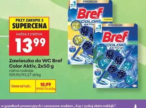 Zawieszka do WC Bref Color Aktiv Cytryna 2-pak +1 wariant
