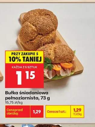 Bułka śniadaniowa pełnoziarnista