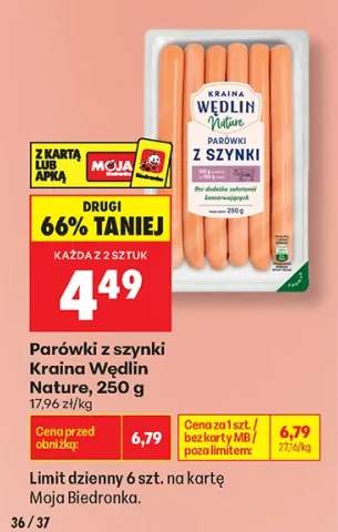 Parówki z szynki Kraina Wędlin Nature