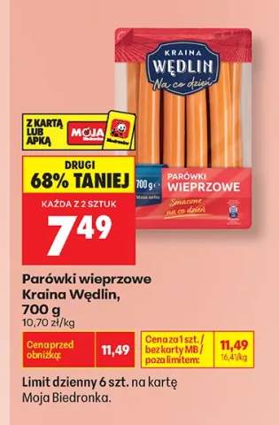 Parówki wieprzowe Kraina Wędlin