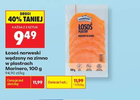 Łosoś norweski wędzony na zimno w plastrach Marinero