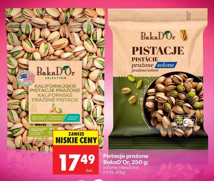 Pistacje prażone BakaD'Or solone +1 wariant