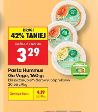 Pasta hummus klasyczny Go Vege +2 warianty