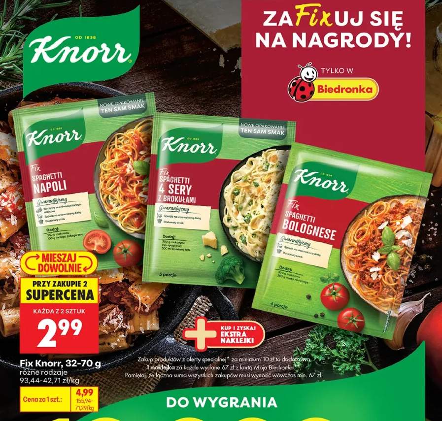 Fix Spaghetti Napoli Knorr +2 warianty
