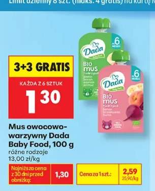 Mus owocowo-warzywny Dada Baby Food
