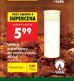 Wkład parafinowy do zniczy Lumía