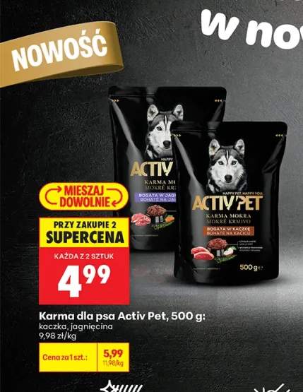 Karma dla psa Activ Pet kaczka +1 wariant