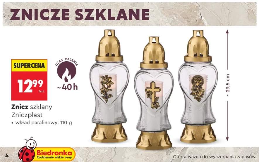 Znicz szklany Zniczplast