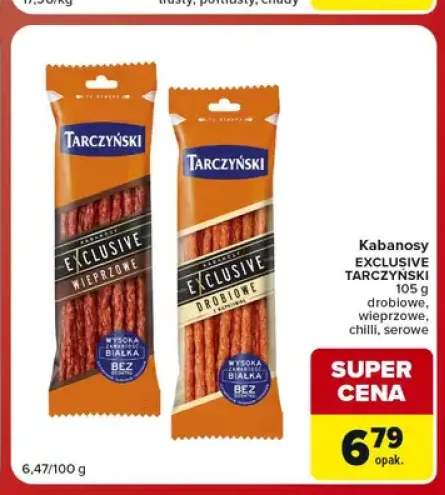 Kabanosy Exclusive Tarczyński drobiowe +3 warianty