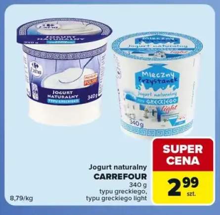 Jogurt naturalny typu greckiego Carrefour +1 wariant