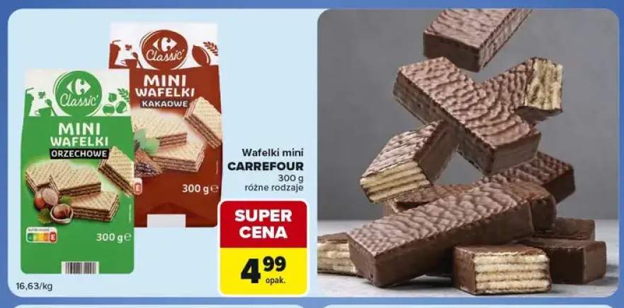 Wafelki mini kakaowe Carrefour +1 wariant