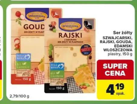 Ser żółty edamski w plastrach Włoszczowa +3 warianty
