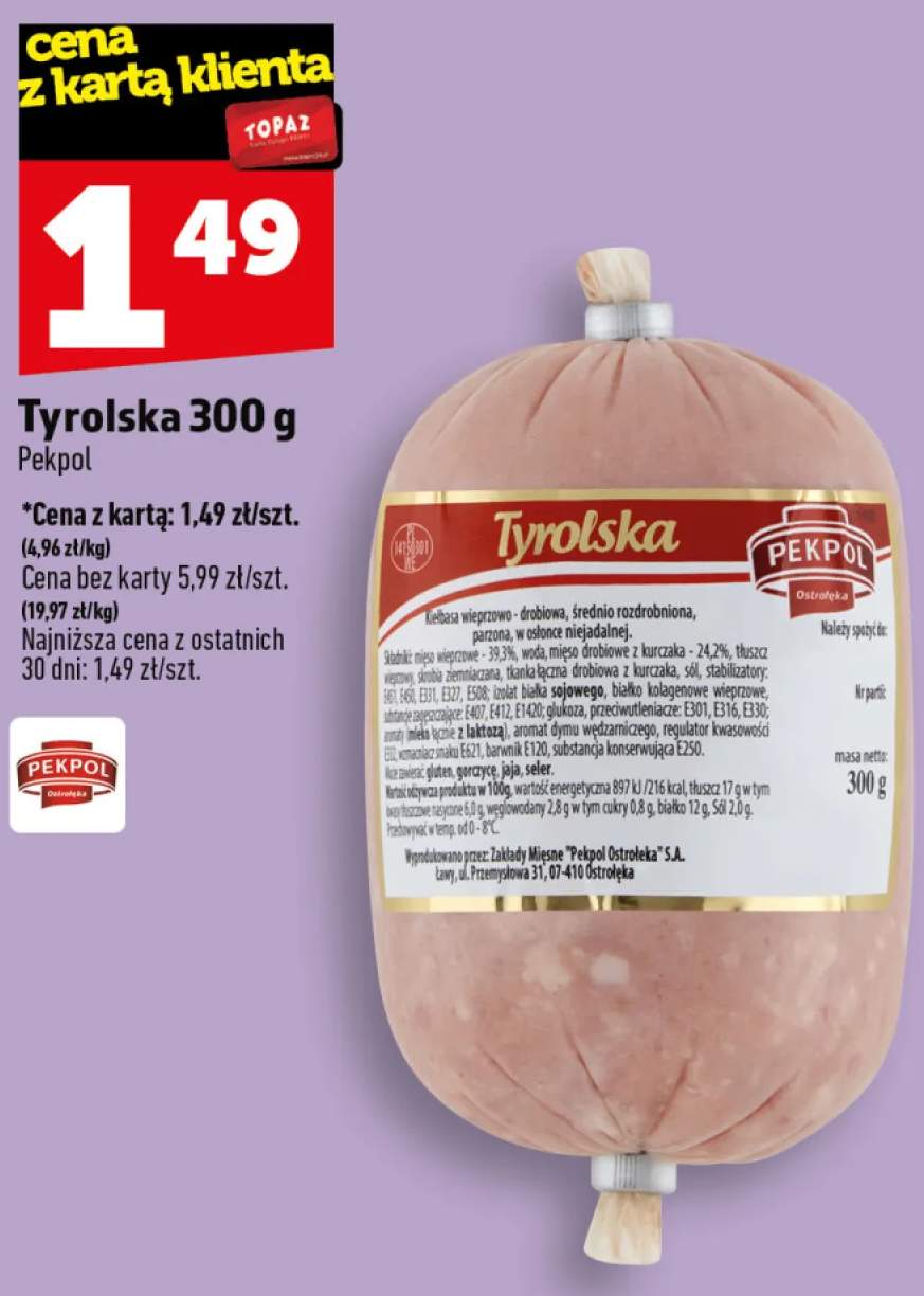 Kiełbasa tyrolska Pekpol