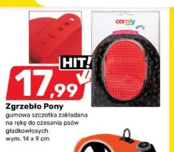 Zgrzebło Pony gumowa szczotka zakładana na rękę do czesania psów gładkowłosych 14x9 cm Comfy