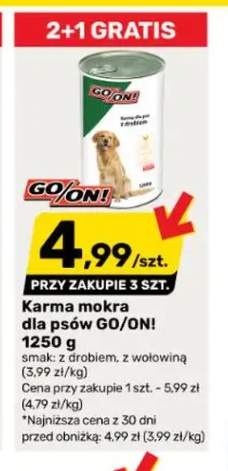 Karma mokra dla psów z wołowiną Go/On! +1 wariant