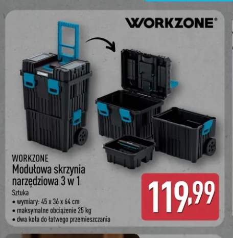 Modułowa skrzynia narzędziowa 3 w 1 Workzone