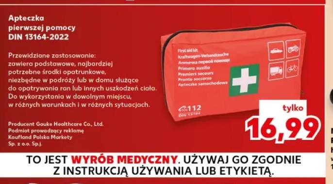 Apteczka pierwszej pomocy DIN 13164-2022