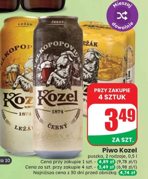 Piwo Kozel Ležák +1 wariant