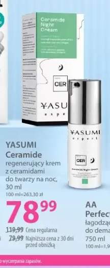 Regenerujący krem z ceramidami do twarzy na noc Ceramide Yasumi