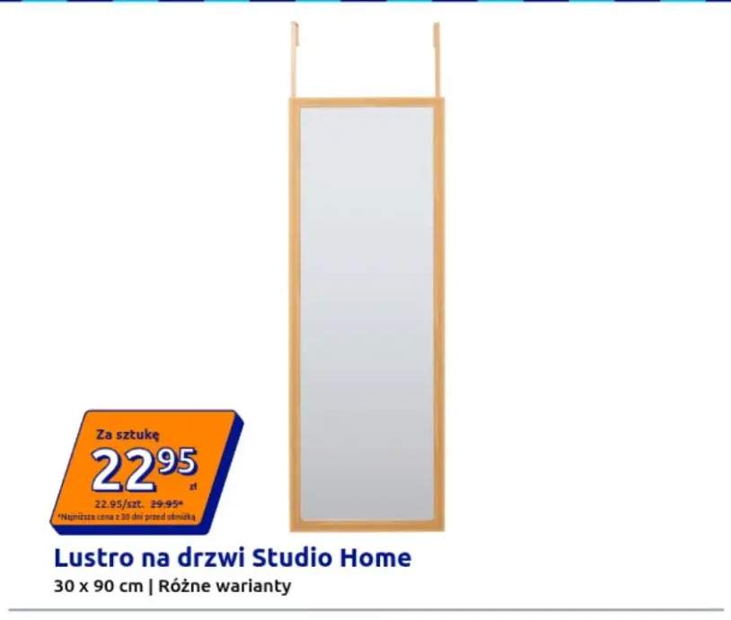 Lustro na drzwi Studio Home 30x90 cm