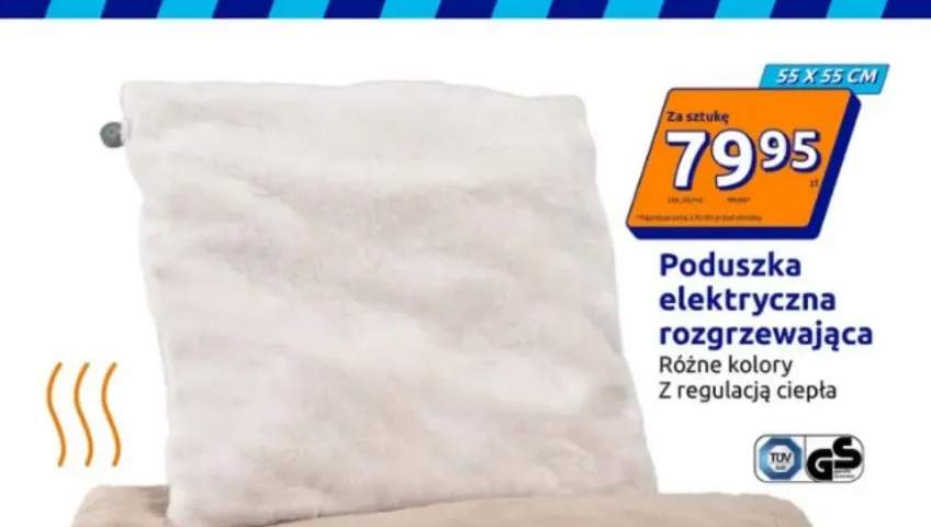 Poduszka elektryczna rozgrzewająca 55x55 cm z regulacją ciepła