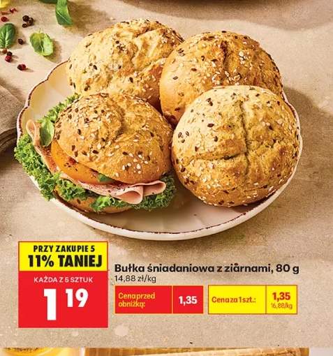 Bułka śniadaniowa z ziarnami