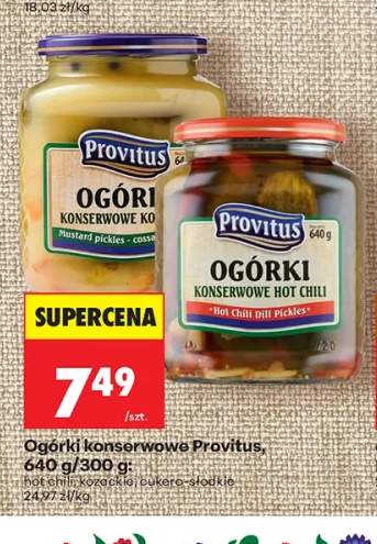 Ogórki konserwowe kozackie Provitus +2 warianty