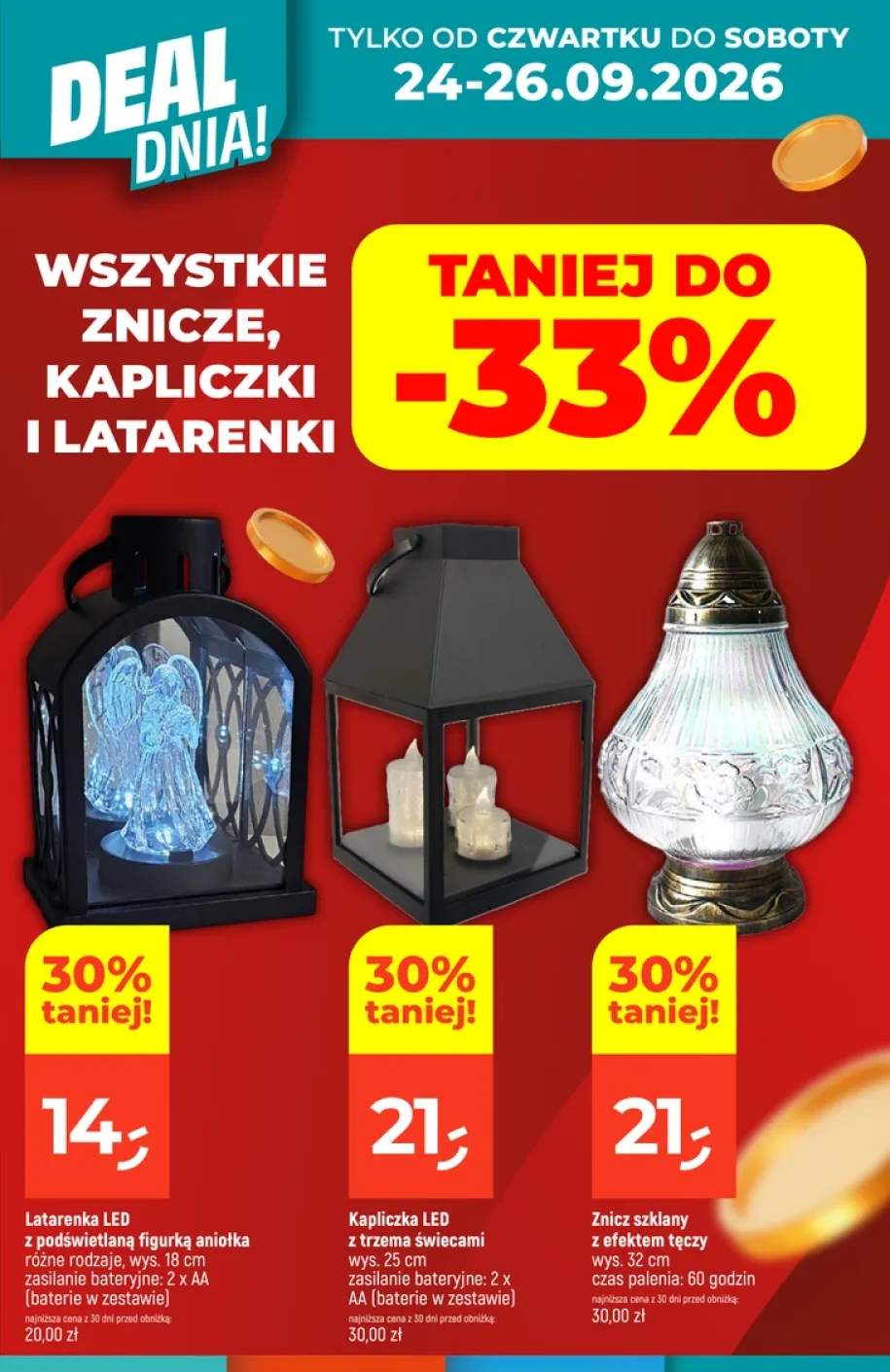 Kapliczka LED z trzema świecami +3 warianty