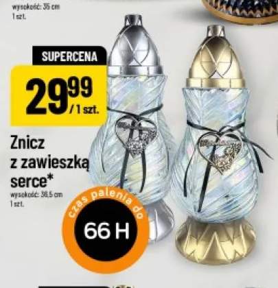Znicz z zawieszką serce