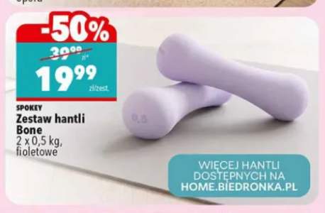 Zestaw hantli Bone 2x0,5 kg fioletowe Spokey