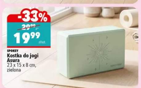 Kostka do jogi Asura 23x15x8 cm zielona Spokey