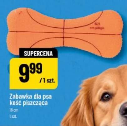 Zabawka dla psa kość piszcząca 16 cm