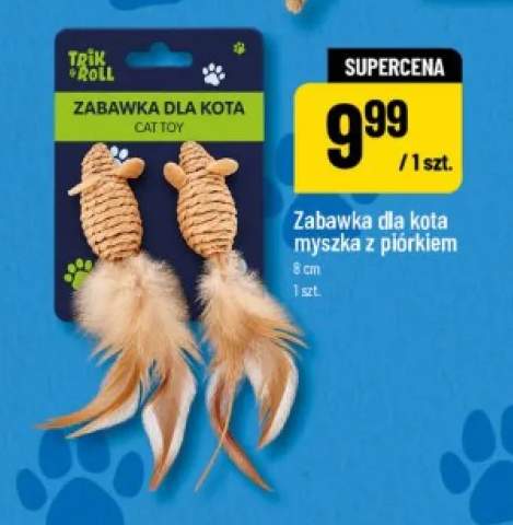 Zabawka dla kota myszka z piórkiem 8 cm Trik & Roll
