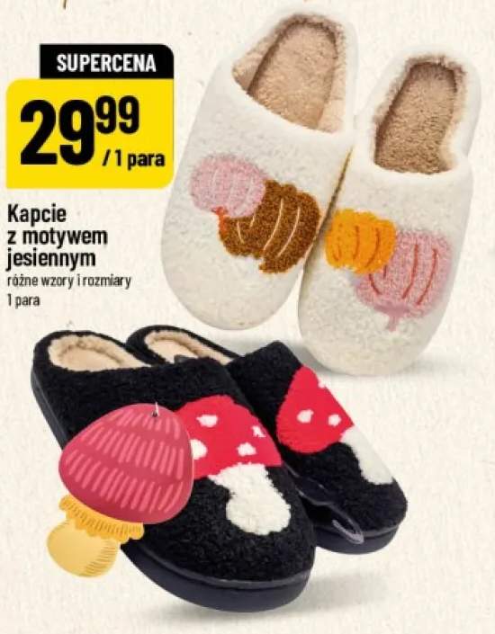 Kapcie z motywem jesiennym