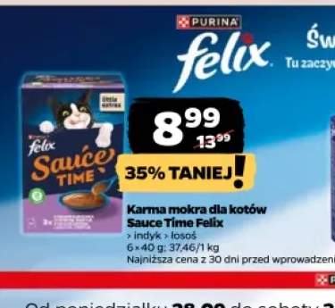 Karma mokra dla kotów Sauce Time Felix indyk 6-pak +1 wariant