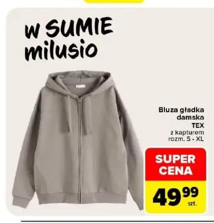 Bluza gładka damska TEX z kapturem