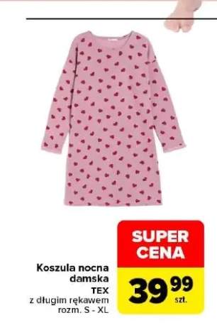 Koszula nocna damska TEX z długim rękawem