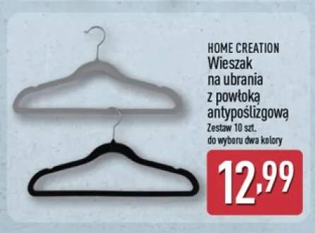 Wieszak na ubrania z powłoką antypoślizgową 10-pak Home Creation