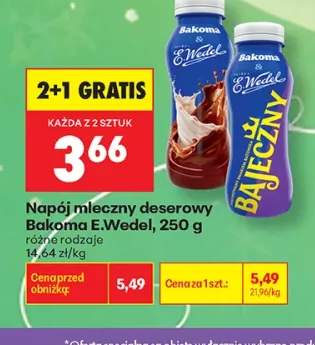 Napój mleczny deserowy Bakoma E.Wedel +1 wariant